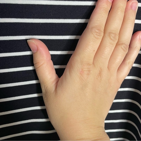 Marina Rinaldi Sport sweatshirt dress womens size xxl navy white stripe pullover - Picture 6 of 6